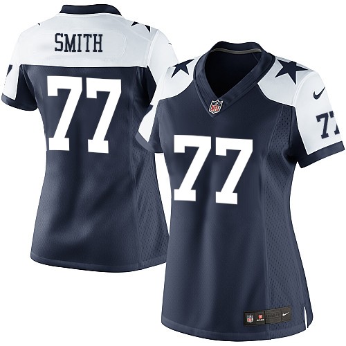 Women's Limited Tyron Smith Nike Jersey Navy Blue Alternate - #77 Throwback NFL Dallas Cowboys